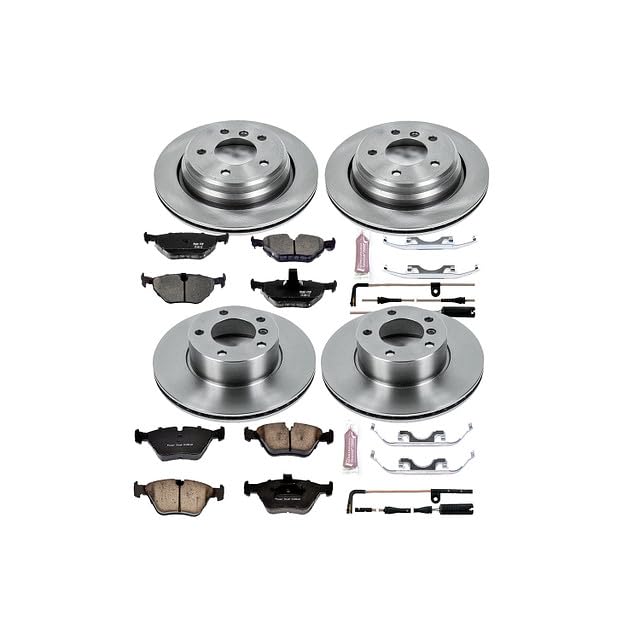 Power Stop Autospecialty KOE2747 Front and Rear Replacement Brake Kit-OE Brake Rotors & Ceramic Brake Pads For BMW 525i 2001-2003, BMW 528i 1999-2000 [Model Specific]
