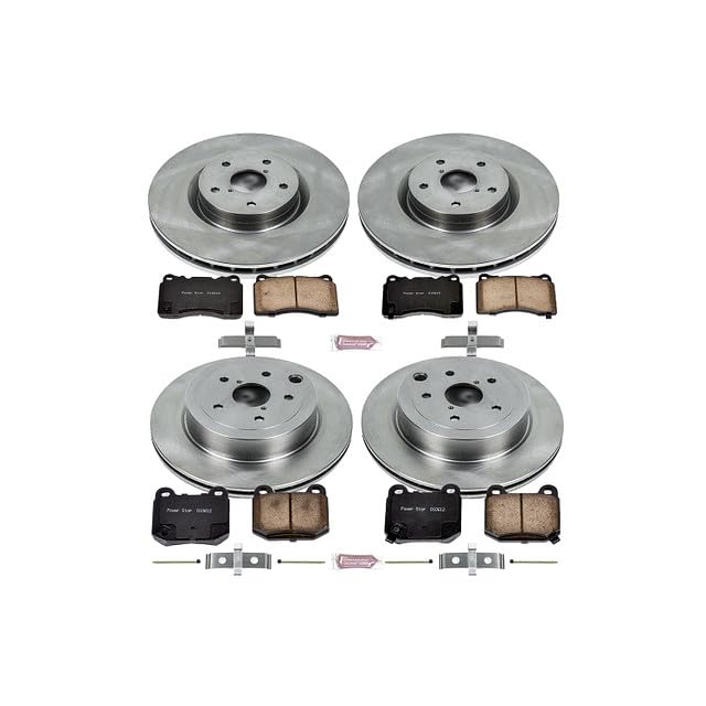 Power Stop Autospecialty KOE4490 Front and Rear Replacement Brake Kit-OE Brake Rotors & Ceramic Brake Pads For 2008 2009 2010 2011 2012 2013 2014 2015 2016 2017 Subaru Impreza WRX Sti