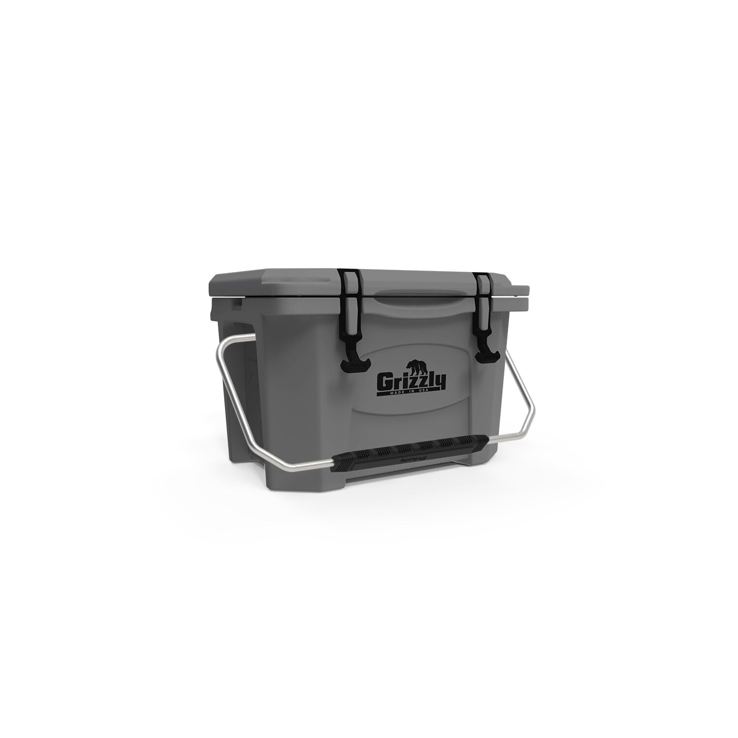 20 Cooler Grizzly | 20 qt Ice Chest Durable Rotomolded Insulated | Made in USA | Warranty for Life | For Beach Boat Camping Fishing Hunting | G20 | Gray