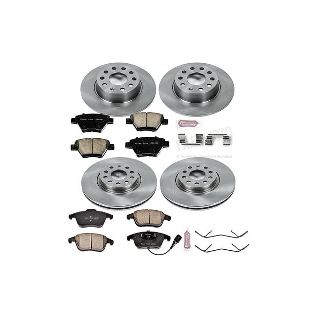 Power Stop KOE5803 Front and Rear Replacement Brake Kit-OE Brake Rotors & Ceramic Brake Pads For Volkswagen Passat 2012-2015 [Model Specific]