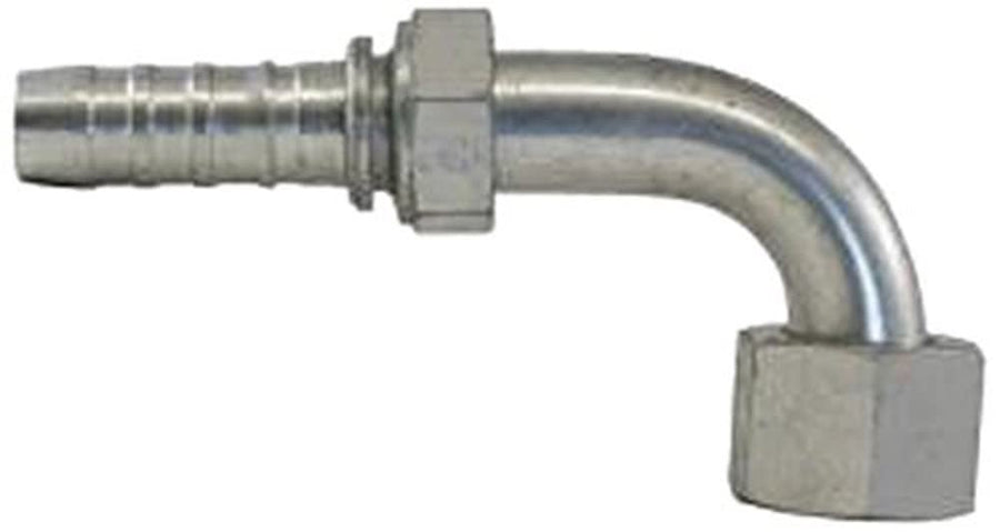 GlobalSpiral Couplings Gates 12GS-10FFORX90S, Female Flat-Face O-Ring Swivel, Zinc Plated Carbon Steel, 4.37", 90° Bent Tube, 3/4" ID