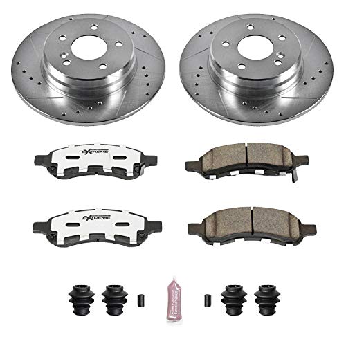Power Stop K2084-26 Z26 Carbon Fiber Brake Pads Front with Drilled & Slotted Brake Rotors Kit For Buick Rainier, Chevrolet Trailblazer, GMC Envoy, Isuzu Ascender [Model Specific]
