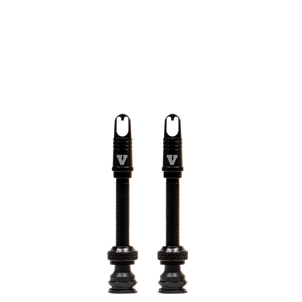 VIAIR 50mm TLC Billet Aluminum Presta Valve for Tubeless Bike Tires, MTB, Gravel, Road bikes – Black