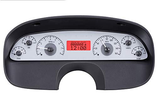 VHX System-Silver Alloy Style Face w/Red Display Compatible with 1994-96 Chevy Caprice/Impala SS