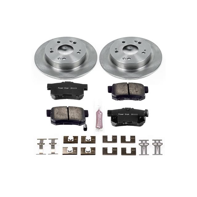 Power Stop KOE1243 Replacement Brake Pad and OE Rotors Kit For Acura ILX | Honda Civic Coupe Sedan | Honda Prelude [Application Specific]