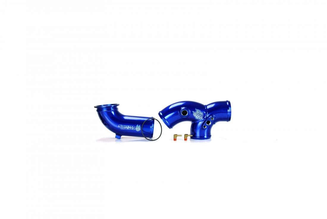 Sinister Diesel Intake Elbow Blue W/O Boots for Ford Powerstoke 1999.5-2003