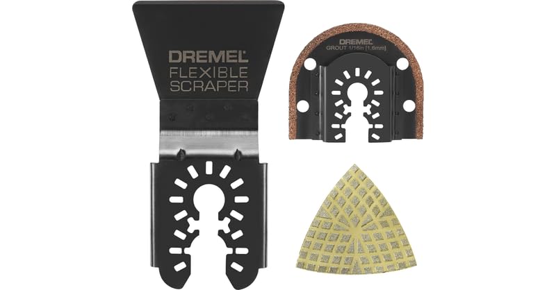 Universal Dremel Grout and Tile Oscillating Multi-Tool Set (3-Piece)