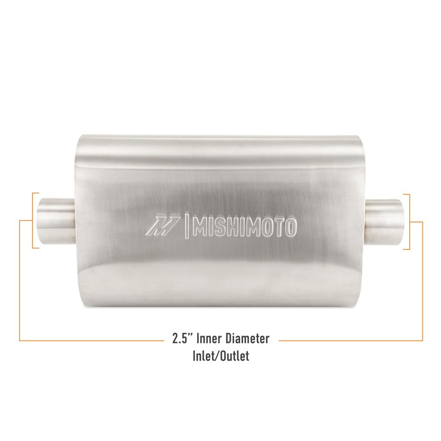 Mishimoto Exhaust Muffler, Universal Stainless-Steel 2.5-Inch