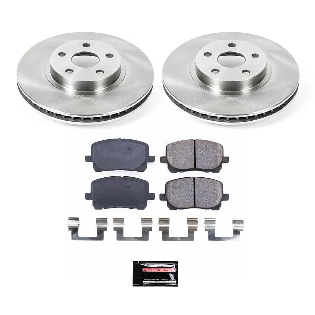 POWERSTOP Autospecialty KOE2316 Front Replacement Brake Kit OE Brake Rotors and Ceramic Brake Pads For 2003 2004 2005 2006 2007 2008 Toyota Corolla Matrix Pontiac Vibe