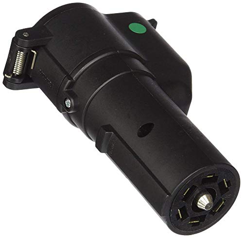 Reese 7-Way Male Plug to Trailer Plug Adapter, 7-Way Female Plug, LED Lamp Out by-Pass, Plastic, Black, Each