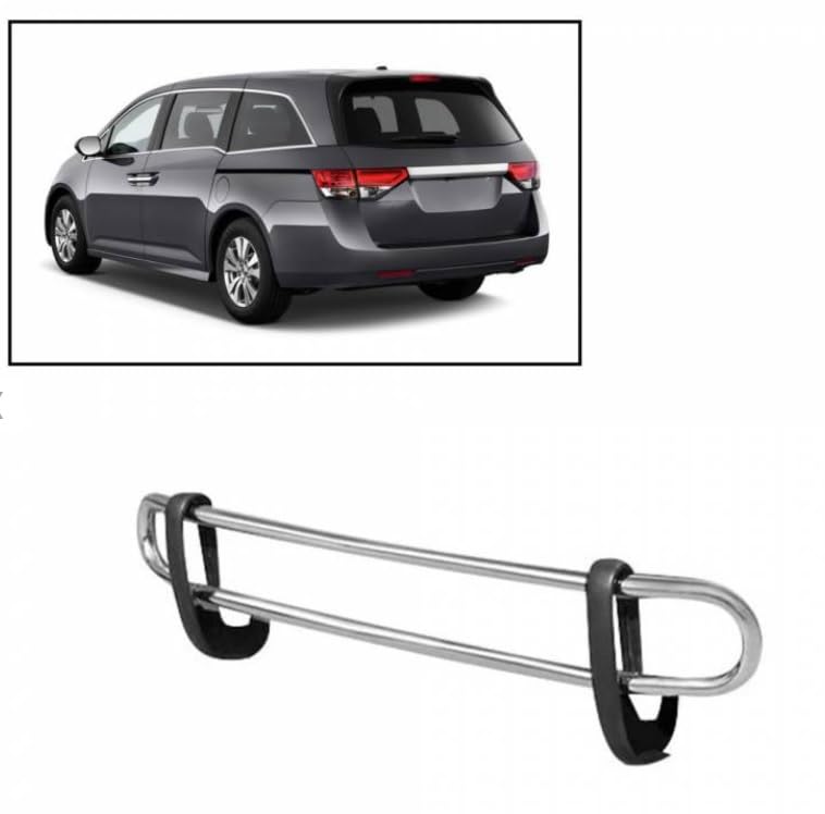 Rear Bumper Guard Black Horse Double Tube Stainless Steel Compatible with 2004-2017 Honda Odyssey-8HO1SS