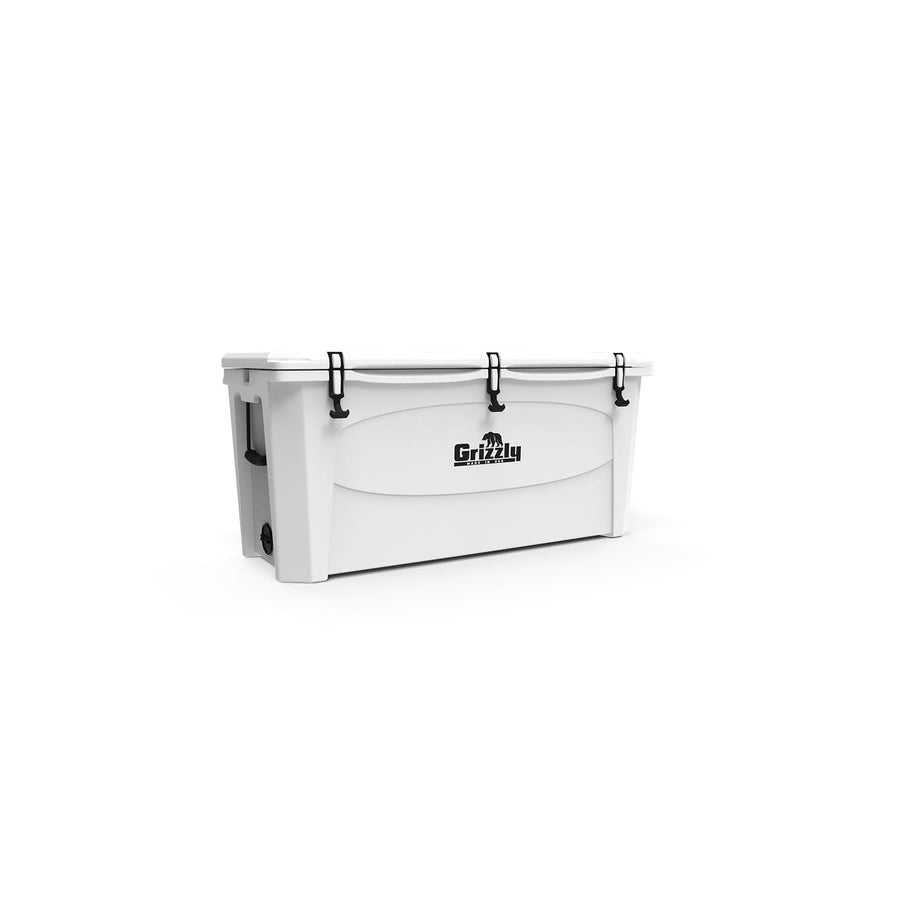 165 Cooler Grizzly | 165 qt Ice Chest Durable Rotomolded Insulated | Made in USA | Warranty for Life | for Beach Boat Camping Fishing Hunting | G165 | White