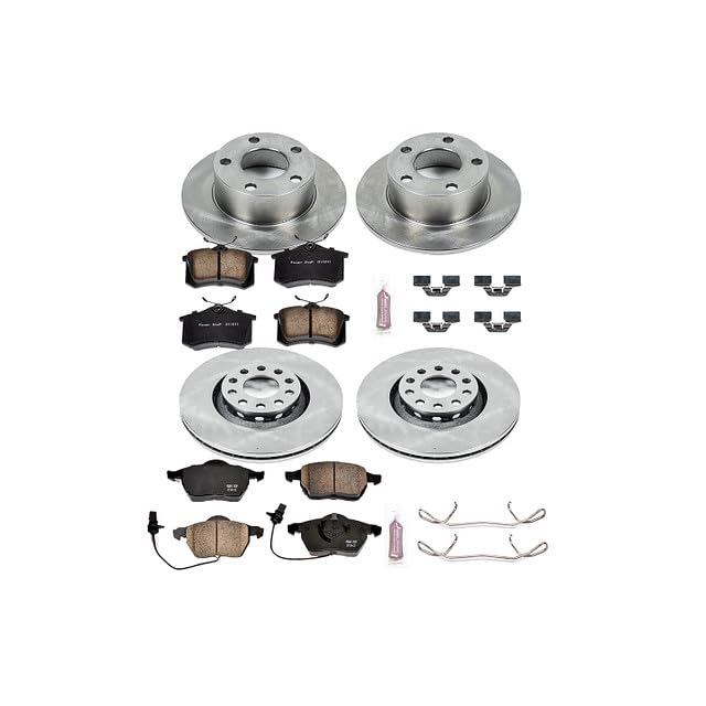 Power Stop Autospecialty KOE637 Front and Rear Replacement Brake Kit-OE Brake Rotors & Ceramic Brake Pads For Audi A6 1998-2004 [Model Specific]