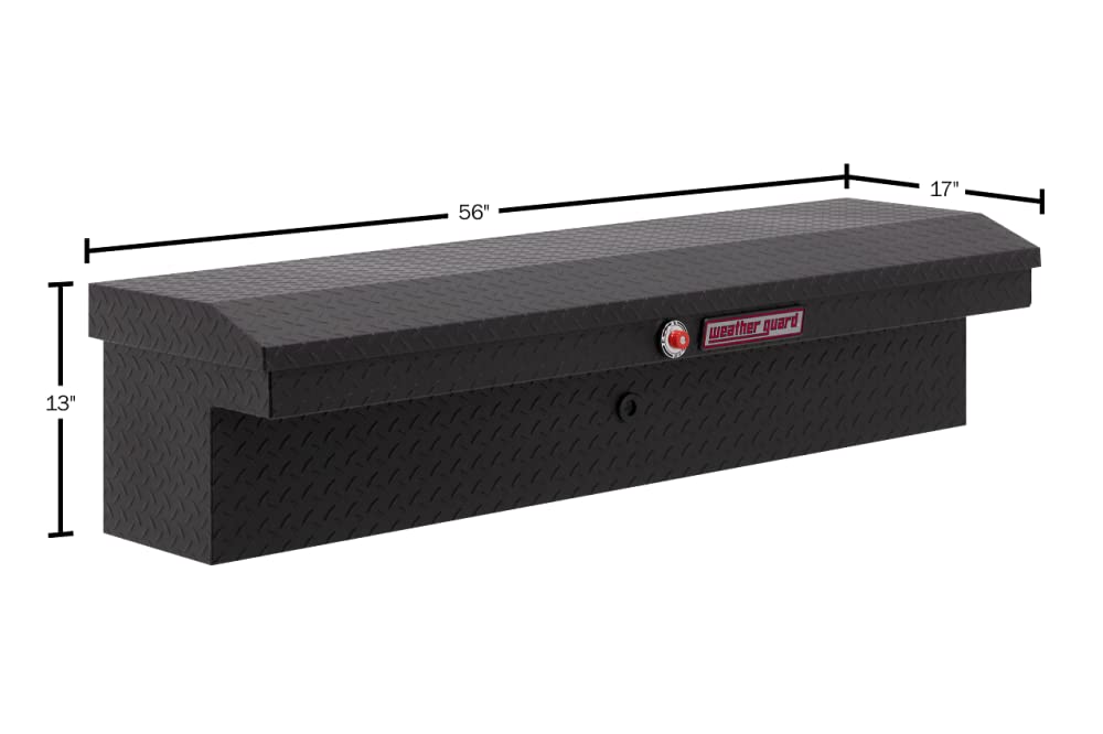 Low Profile Model 178-52-03 56in Lo-Side Box, Aluminum, Textured Matte Black, 3.8 cu ft