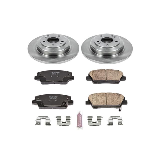 POWERSTOP Autospecialty KOE6168 Rear Replacement Brake Kit-OE Brake Rotors & Ceramic Brake Pads For Hyundai Genesis Coupe 2010-2016 [Model Specific]