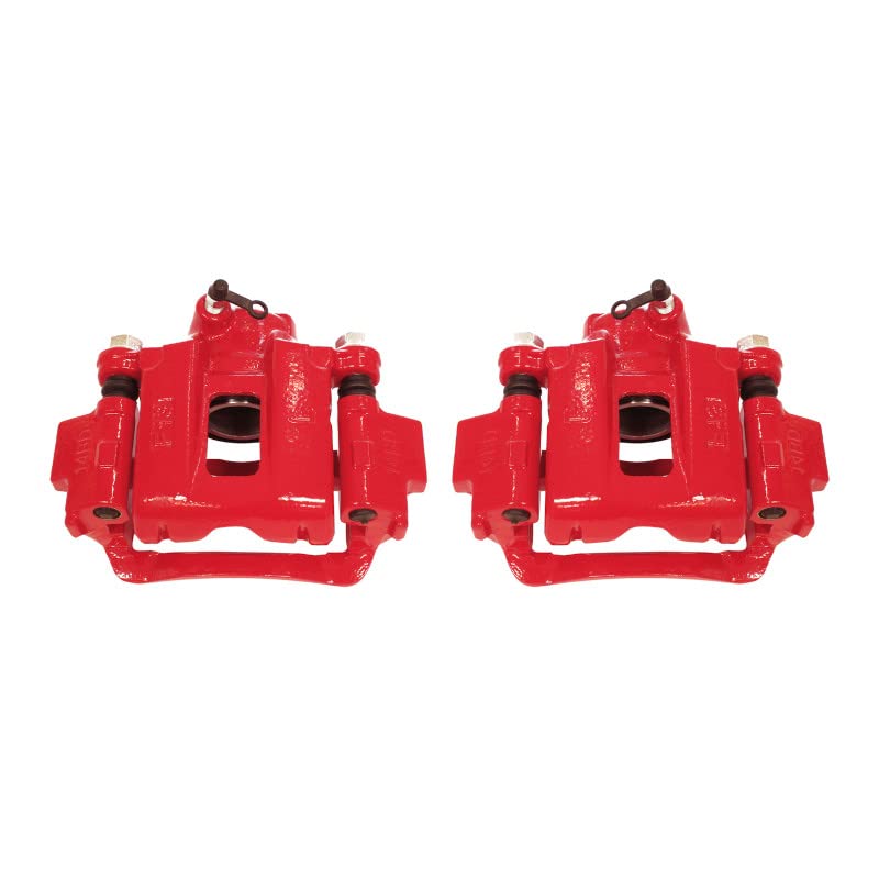 Power Stop Pair of High-Temp Red Powder Coated Rear Calipers For Toyota 4Runner 2003-2009, Toyota FJ Cruiser 2007-2014 [Model Specific]