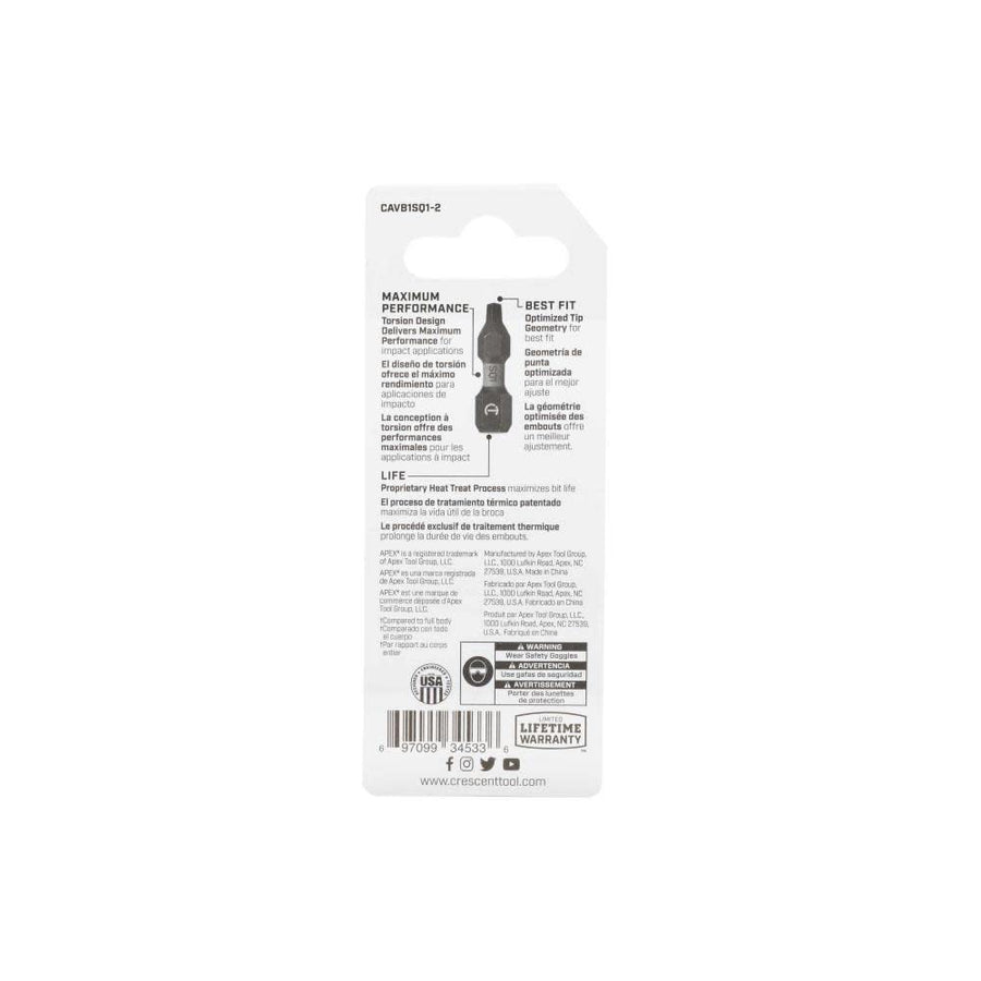 Bit,Vortex,APEX 1" Sq1,2Pk (CAVB1SQ1-2)