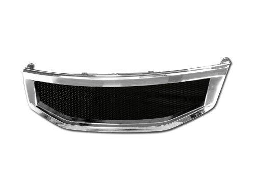 7149021 Armordillo USA Mesh Grille Fits 2011-2012 Honda Accord Sedan-Chrome in Shell/Matte Black in Mesh