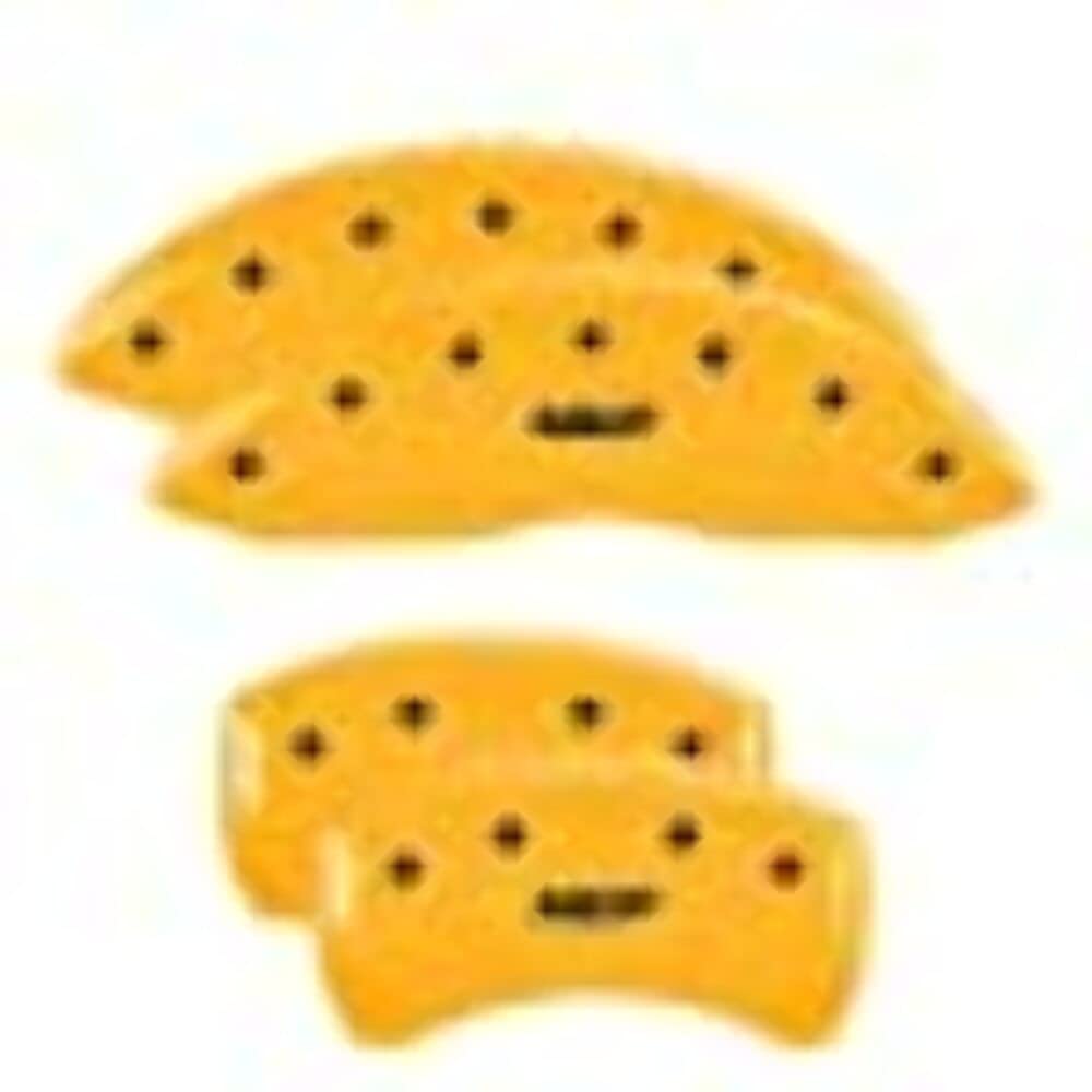 MGP Yellow Powder Coat Finish Caliper Covers 14256SMGPYL, Black Characters, Set of 4
