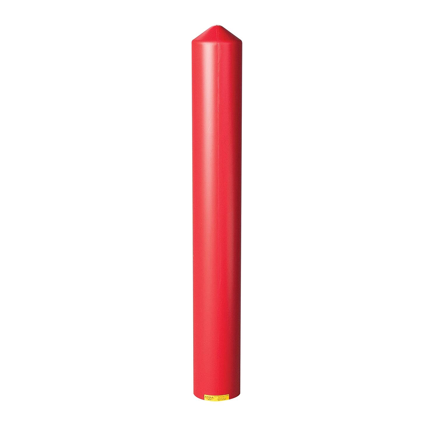 Bollard Covers Eagle for 6 Inch Poles - 56" Tall, Durable Smooth HDPE Plastic - Trimmable Red Bollard Post Sleeve for Parking Lots, Warehouses, and Loading Docks, 1736R