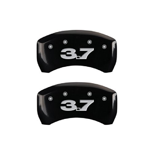 Black MGP Caliper Covers Engraved with Silver Mustang/3.7 10198SM37BK (Set of 4)