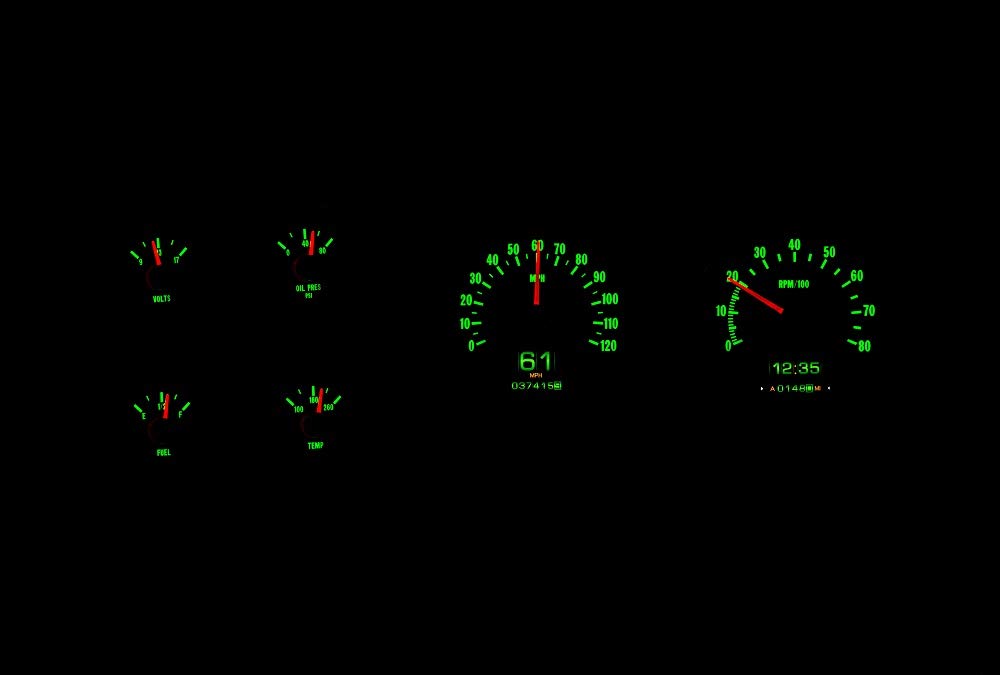Dakota Digital Retrotech Gauge RTX-73C-PU-X Instrument System Compatible with 1973-87 Chevy Pickup, 1973-91 Chevy Blazer, GMC Jimmy and Suburbans. Styled after 1973-75 Chevy Pickup.