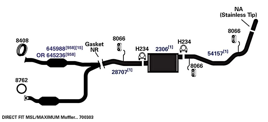 Exhaust Tail Pipe AP Exhaust Products 54157