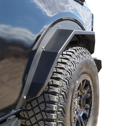 Heavy Duty Black Horse Off Road Fender Flares Sheet Metal Plate Black Compatible with 2021-2023 Ford Bronco-FF-FBR22HD