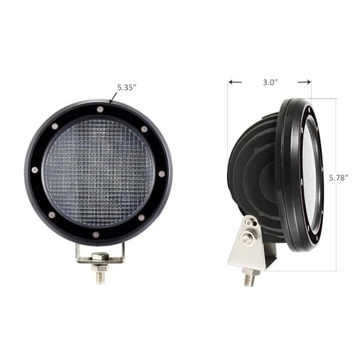Grille Guard Kit Black Horse Modular Stainless Steel w/Pair of 5.3" Dia. LED Flood Lights w/Black Trim Rings Wiring Harness and Switch Compatible with 2019-2021 Chevrolet Silverado 1500