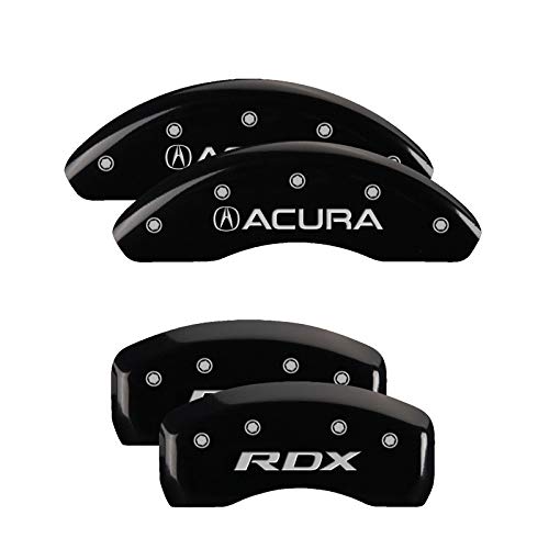 Brake Caliper Covers MGP - Compatible with 2019-2025 Acura RDX (Requires 18"+ Wheels) Powder-Coated Finish, 4 PCS Front and Rear (Black - Acura/RDX Engraving)