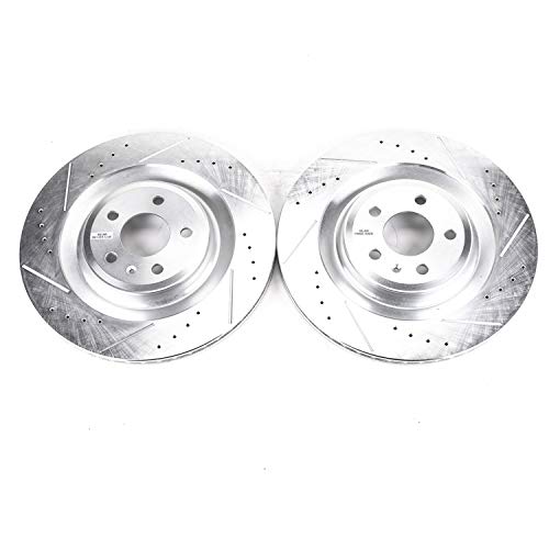Power Stop EBR1205XPR Rear Drilled and Slotted Brake Rotor Pair For Audi A8 Quattro 2011-2018, Audi S6 2013-2018, Audi S7 2013-2018, Audi S8 2013-2018 [Model Specific]
