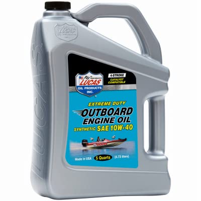 Lucas Oil SAE 10W-40 Synthetic 4-Stroke Outboard Engine Oil, 5 Qts. - Quantity 3