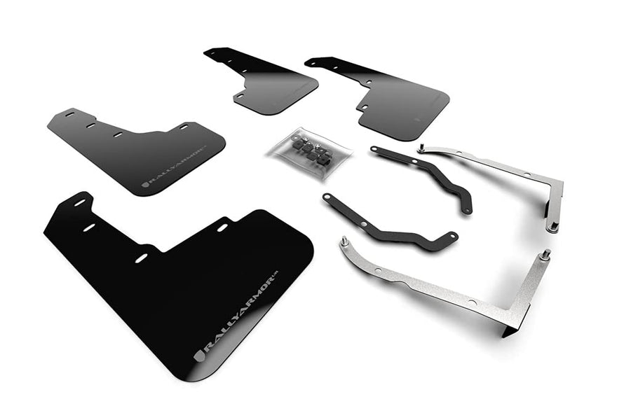 Rally Armor UR Black Mud Flap with Silver Logo FITS 18-19 Subaru XV Crosstrek Lift/at MF46-LTUR-BLK/SIL