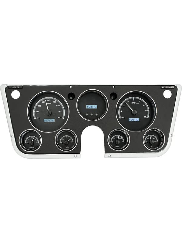 Dakota Digital 67 68 69 70 71 72 Chevy Pickup Truck VHX-67C-PU-K-W Black Alloy White Analog Dash Gauge