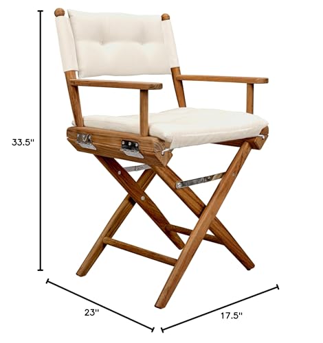 Teak Director's Chair Whitecap W/Cream Cushion 18"