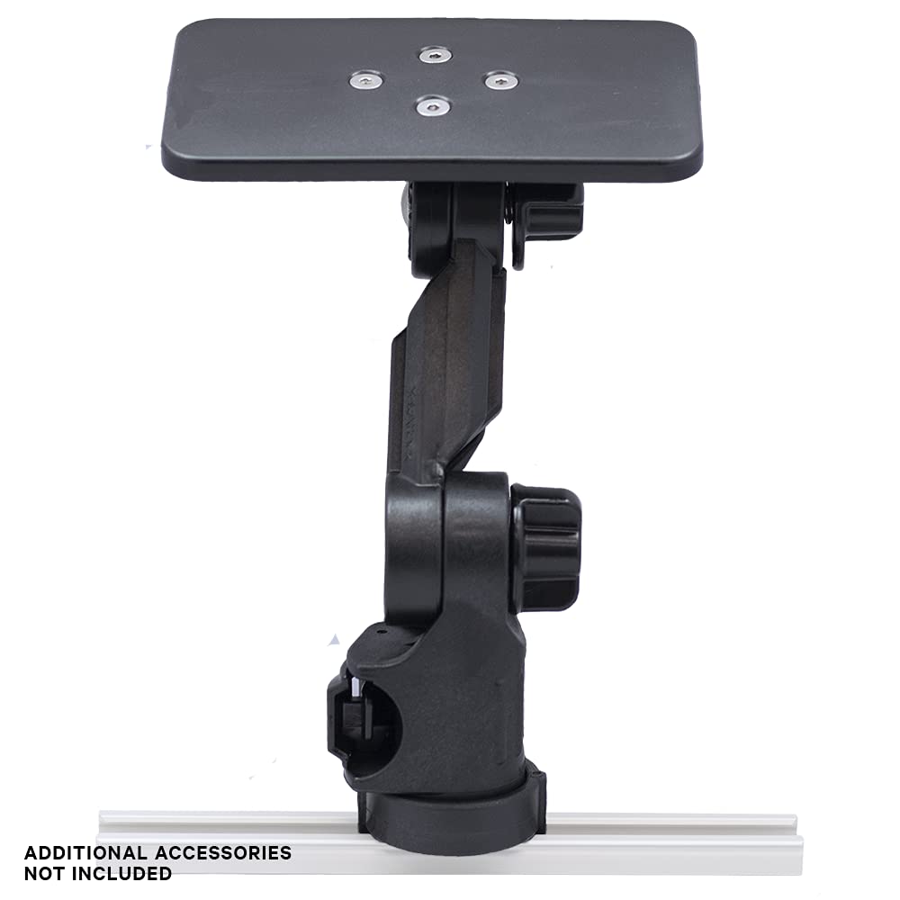 YakAttack Mounting Universal Plate | 6" x 3.5" DIY Platform for Fish Finder, Trolling Motor Throttle & More | LockNLoad Track Compatible | Marine-Grade | Kayak Fishing Accessory - Made in USA
