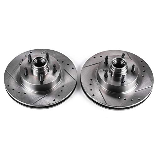 Power Stop Front AR8551XPR Drilled & Slotted Rotor Pair For Ford Explorer, Ford Ranger, Mazda B2300, Mazda B, Mazda B, Mazda B3000, Mazda B4000, Mercury Mountaineer [Model Specific]
