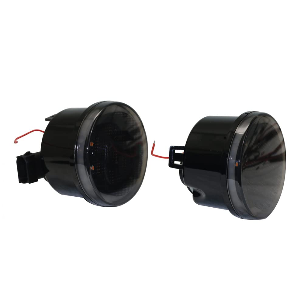 Race Sport Lighting Turn Signal Light Kit Fit Turn Signal Amber LED with White DRL HALO fits 06-17 JEEP JJKDRLH