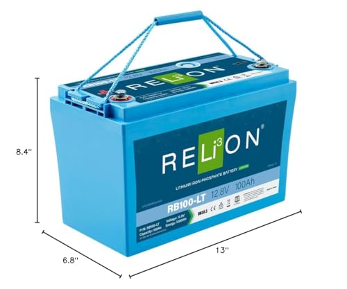 RELiON RB100-LT | 100Ah 12V | Low Temperature Charging | LiFePO4 Lithium-ion Battery | Group 31 | 3500~5000 Cycles | 10 Year Warranty | Perfect for RV, Off Grid, Overland, Marine