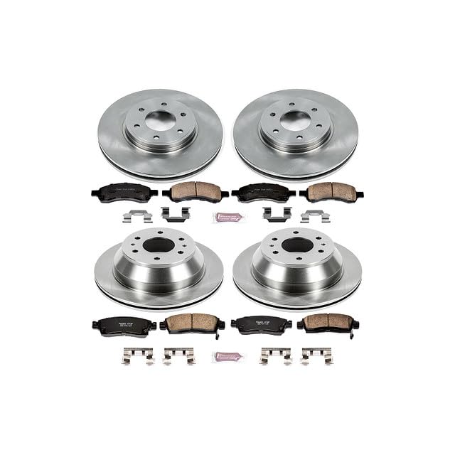 POWERSTOP Autospecialty KOE1454 Front and Rear Replacement Brake Kit-OE Brake Rotors & Ceramic Brake Pads