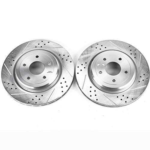 Power Stop AR82114XPR Evolution Rear Drilled & Slotted Rotor Pair For Chevrolet Corvette 2006-2013 [Model Specific]