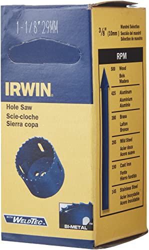 IRWIN 373118BX Bi-Metal 1-1/8-Inch Hole Saw Tools