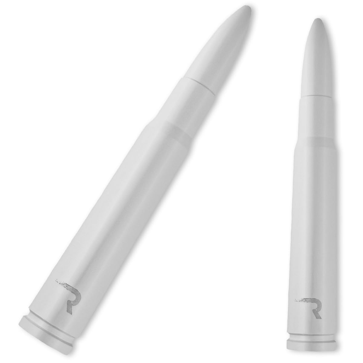 Truck/SUV RECON - .50 Cal Bullet Style Aluminum Antenna 5" - White (Fits OEM Factory Threaded Antennas)