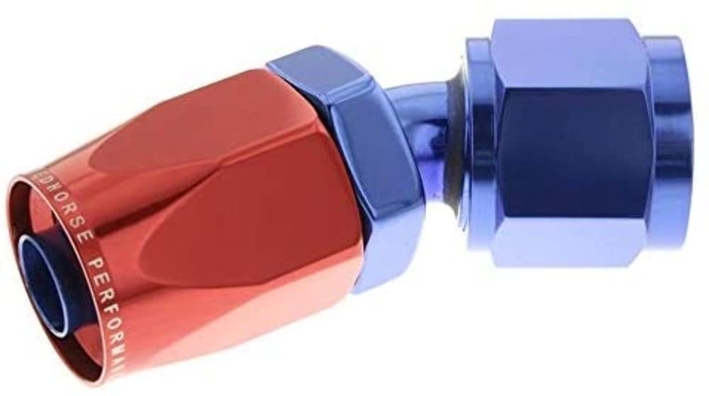 6030-12-1 Redhorse Performance Aluminum Hose End (Red/Blue), 1 Pack