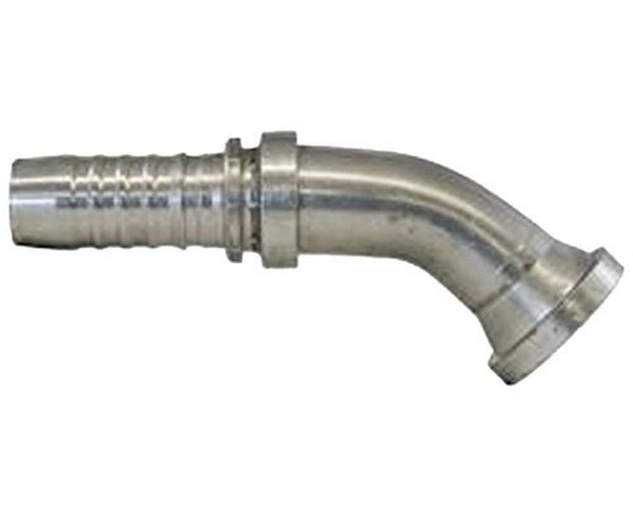GlobalSpiral Couplings Gates 16GS-16FL45M, Code 61 O-Ring Flange, Zinc Plated Carbon Steel, 5.79", 45° Bent Tube, 1" ID