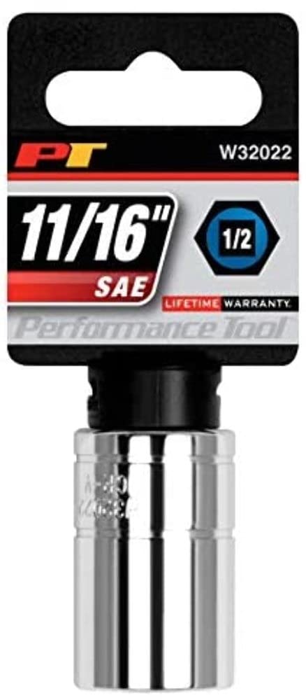 W32022 Performance Tool 6-Point Socket, 1/2-Inch Drive, 11/16