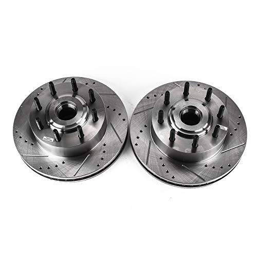Power Stop AR85115XPR Evolution Front Drilled & Slotted Rotor Pair For Ford F-250 Super Duty 2005-2007, Ford F-350 Super Duty 2005-2007 [Model Specific]