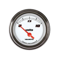 Velocity White Classic Instruments 2 1/8" Volt Gauge VS30WSLF