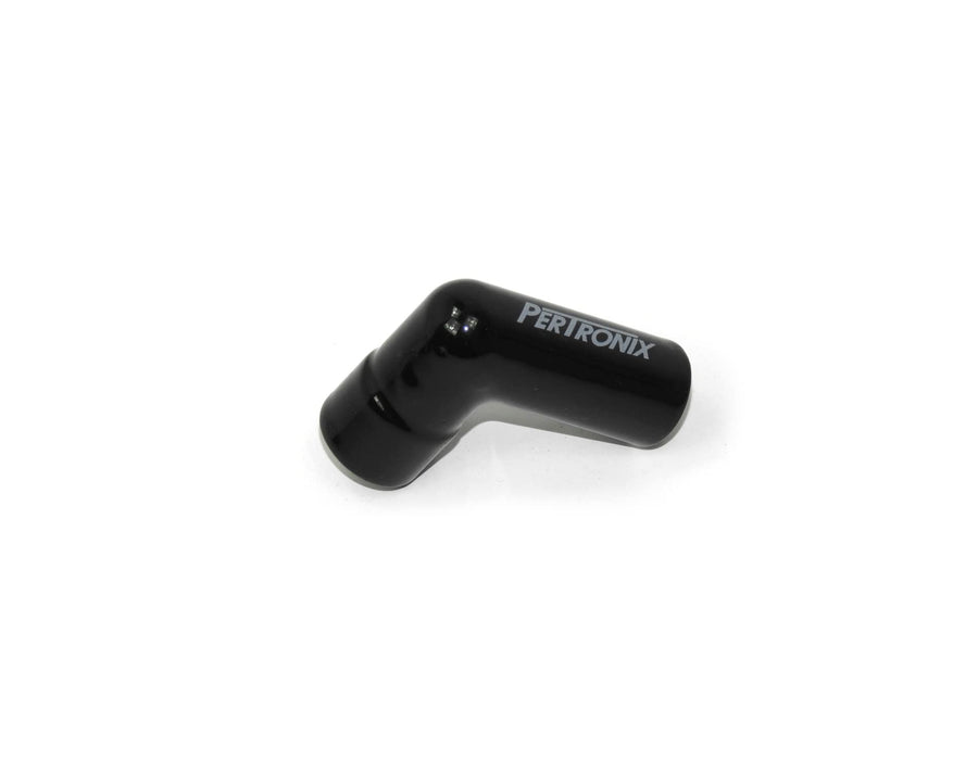 Black Ceramic Spark Plug Boot 90 Degree Pertronix 8561HT-1 includes plug and wire bushings, stainless steel spark plug terminal and high temp ceramic boot