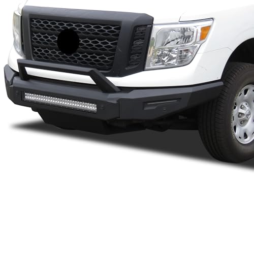 Armour II Heavy Duty Black Horse Modular Front Bumper Matte Black Compatible with 2016-2024 Nissan Titan XD-AFB-NIXD